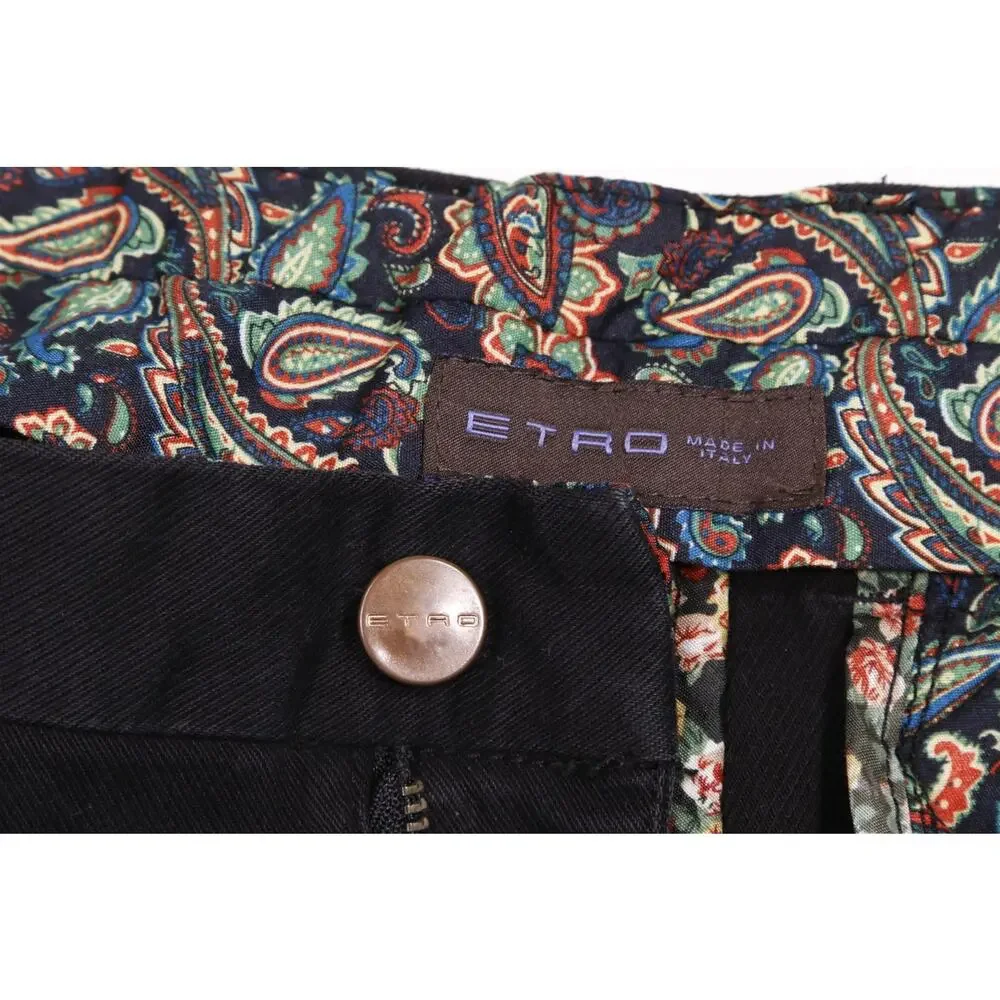 Etro Black Skinny Slim Destroyed Distressed Chino Pants 32x30